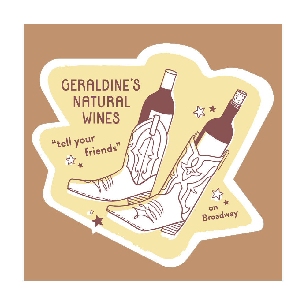 Geraldine's "Wine & Boots" Sticker