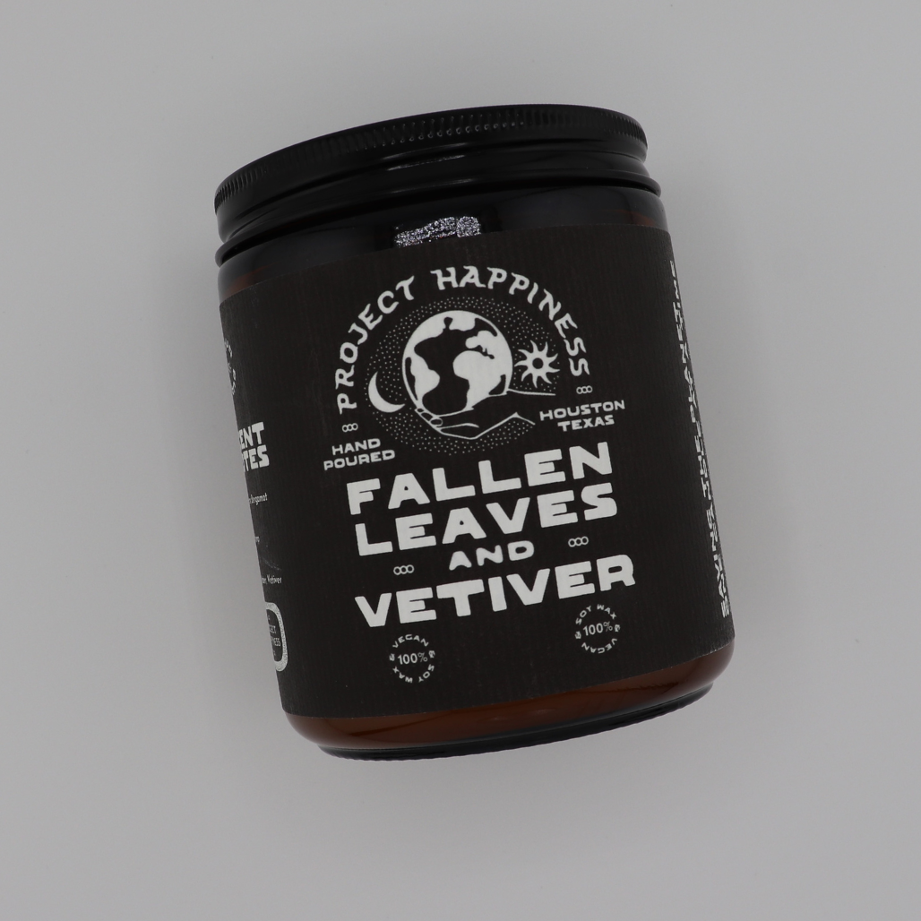 Project Happiness "Fallen Leaves & Vetiver" Soy Candle