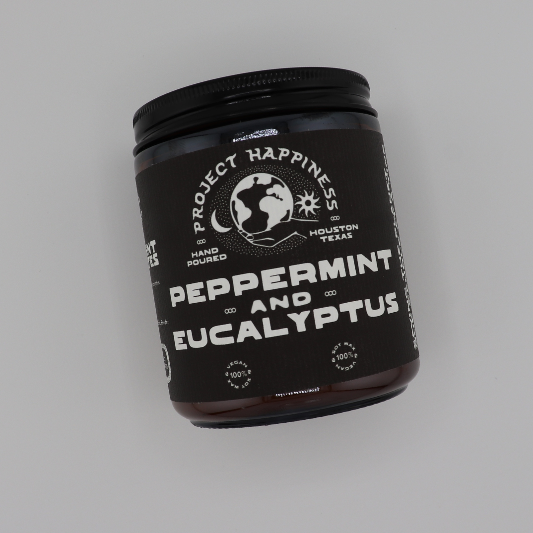 Project Happiness "Peppermint & Eucalyptus" Soy Candle