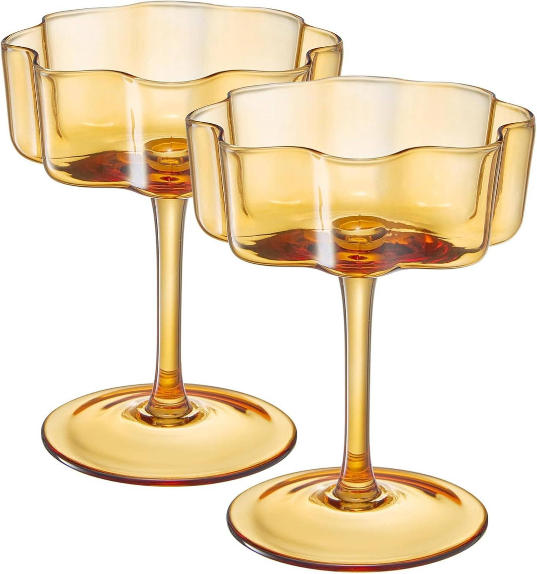 Flower Wave Champagne Coupe Set