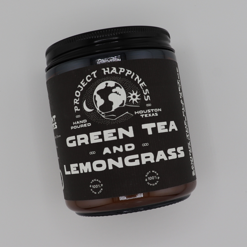 Project Happiness "Green Tea & Lemongrass" Soy Candle