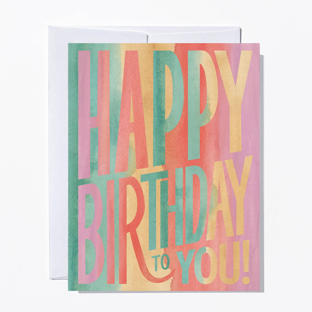 Ruby Sneakers Pastel Typographic Birthday Card