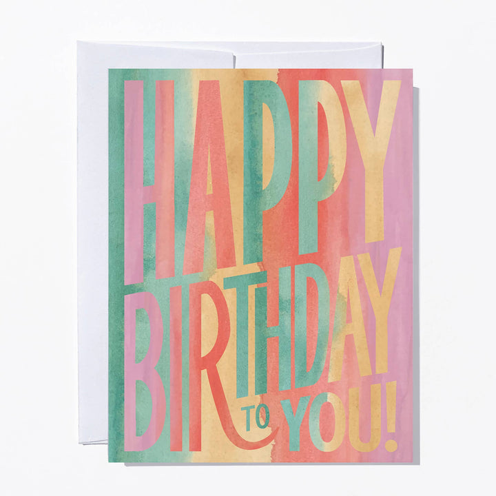 Ruby Sneakers Pastel Typographic Birthday Card