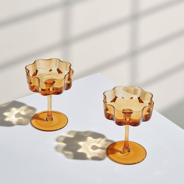 Flower Wave Champagne Coupe Set