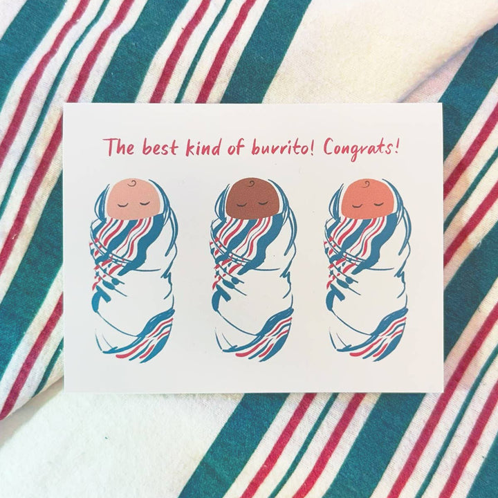 Ruby Sneakers "Baby Burrito" Baby Shower Card