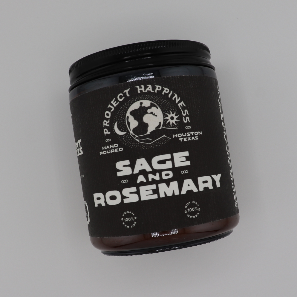 Project Happiness "Sage & Rosemary" Soy Candle