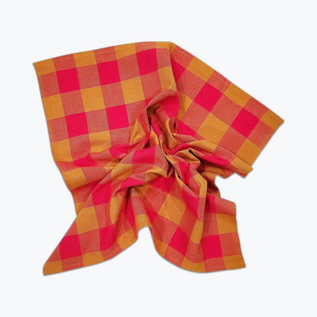 All Roads Big Gingham Napkin Pair -Pink