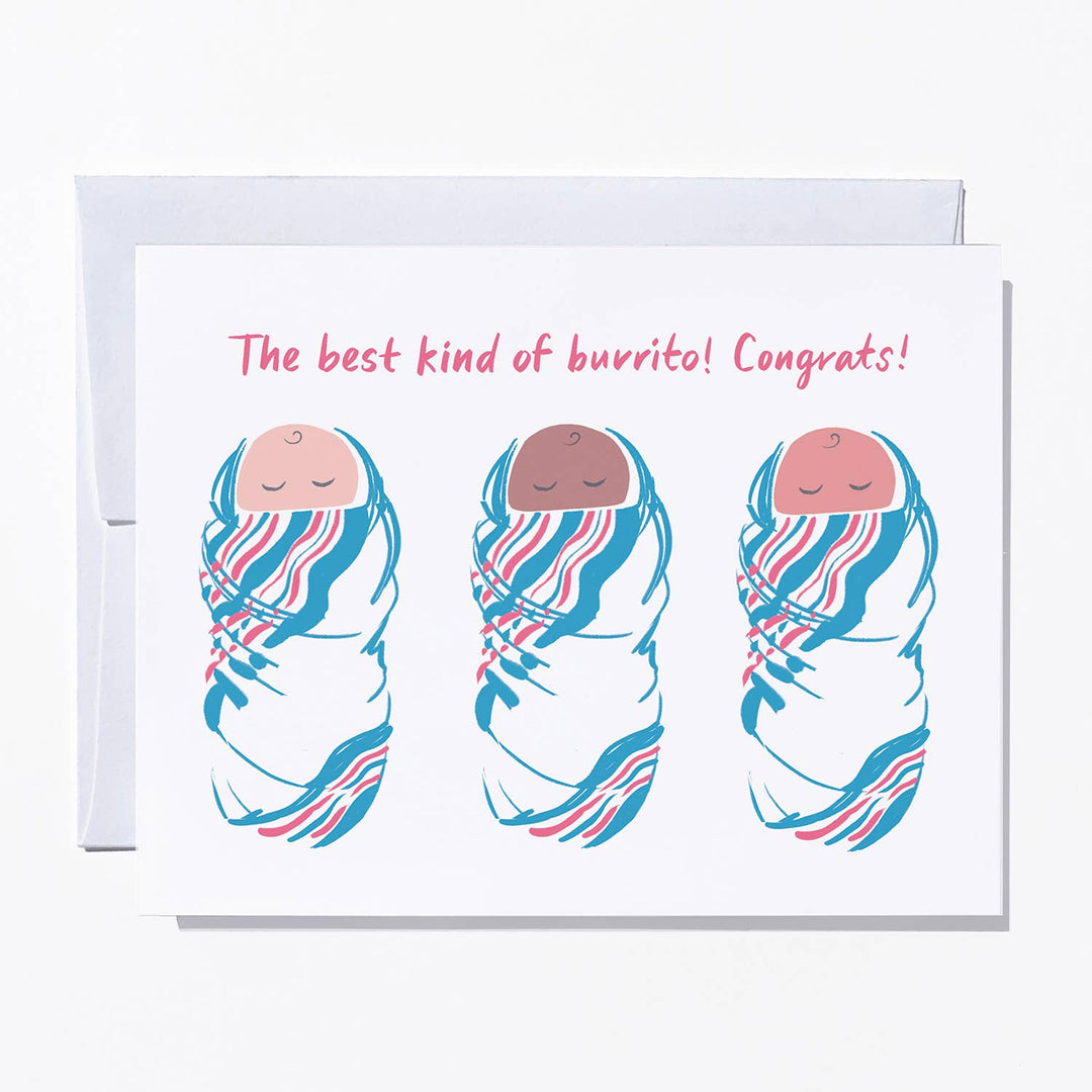 Ruby Sneakers "Baby Burrito" Baby Shower Card