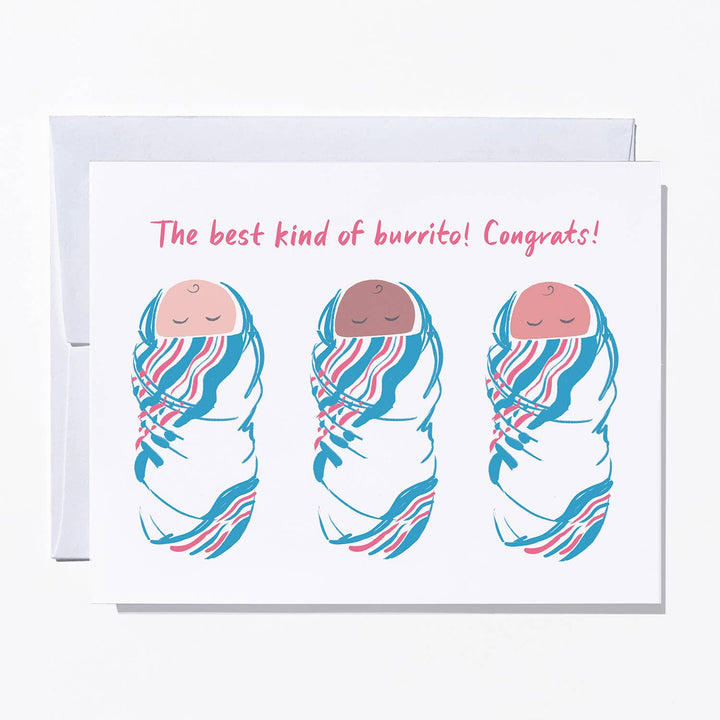Ruby Sneakers "Baby Burrito" Baby Shower Card