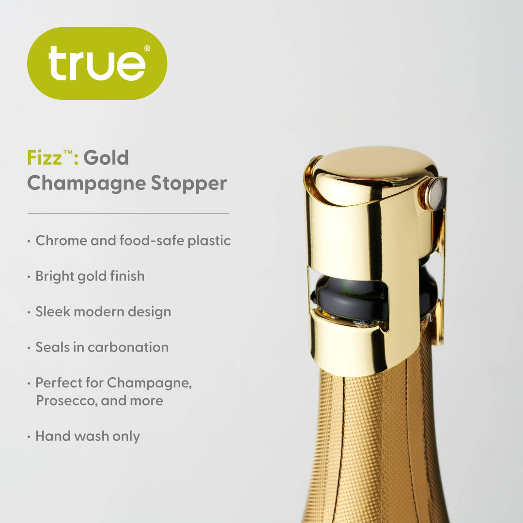 True Fizz Gold Chrome Champagne Stopper