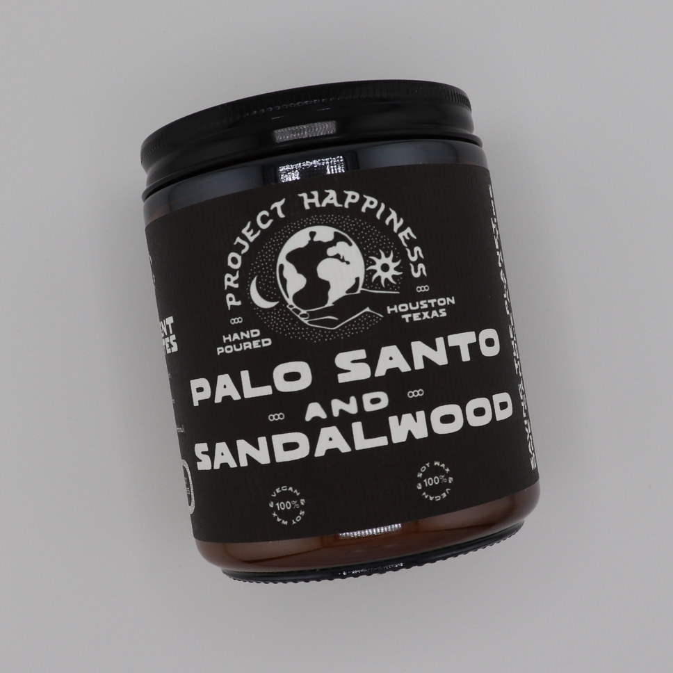 Project Happiness "Palo Santo & Sandalwood" Soy Candle