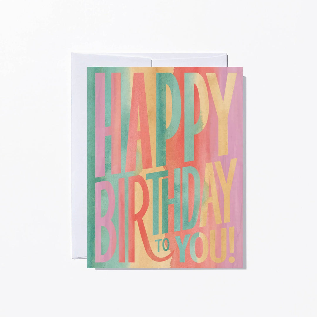 Ruby Sneakers Pastel Typographic Birthday Card