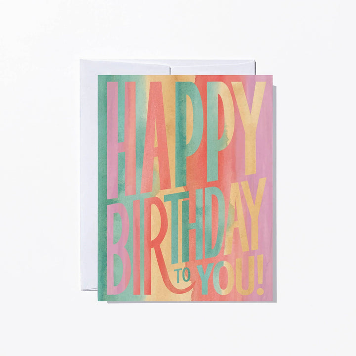 Ruby Sneakers Pastel Typographic Birthday Card