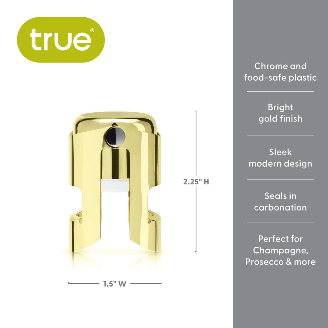 True Fizz Gold Chrome Champagne Stopper