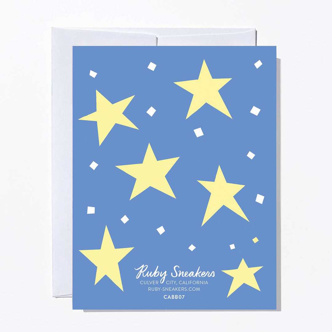 Ruby Sneakers "Pastel Moon and Stars" Baby Card